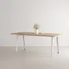 Image de Table à manger de 6 places en chêne et acier blanc crème 160x95cm New modern - TIPTOE