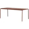 Image de Table de jardin en acier thermolaqué rouge brique 8 places 190x90cm Panorama - TIPTOE