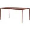 Image de Table de jardin en acier thermolaqué rouge brique 6 places 160x90cm Panorama - TIPTOE