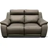 Image de Venesetti Canapé droit relax cuir - Taupe