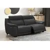 Image de Venesetti Canapé droit relax cuir - Noir