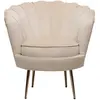 Image de Fauteuil en velours [ ]Floria[ ] - 70 x 73 x 76 cm - Beige