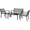 Image de Salon de jardin bas [ ]Lino[ ] - 4 places - Gris
