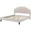 Image de Lit coquillage en velours Manon - Beige - 160 x 200 cm