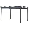 Image de Pergola en aluminium avec toit rétractable - 3 x 4 m - Gris anthracite