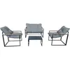 Image de Salon de jardin [ ]Jules[ ] - 4 places - Gris/Noir