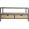 Image de Meuble TV avec tiroir style industriel - 113 x 40 x 55 cm - Beige