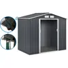 Image de Abri de jardin en métal Vegas 5.29 m² avec gouttière - Gris