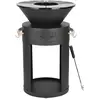 Image de Barbecue plancha brasero a charbon et bois [ ]Cesar[ ] - 49 x 49 x 92 cm - Noir