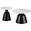 Image de Lot de 2 tables basses gigognes en céramique - 70 x 70 x 43 cm - Blanc