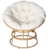 Image de Fauteuil papasan intérieur/extérieur style loveuse [ ]Bali[ ] - Ø91cm - Beige