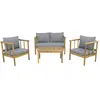 Image de Salon de jardin en bois avec coussins inclus [ ]Milano[ ] - 4 places - Gris