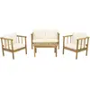 Image de Salon de jardin en bois avec coussins inclus [ ]Milano[ ] - 4 places - Beige