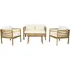Image de Salon de jardin en bois avec coussins inclus [ ]Beckham[ ] - 4 places - Beige