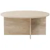 Image de Table basse en bois - 90 x 90 x 40 cm - Travertin