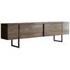 Image de Meuble TV en bois - 180 x 30 x 50 cm - NoyerNoir