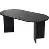 Image de Table à manger en bois [ ]Sablin[ ] - 180 x 89 x 75 cm - Bois Noir
