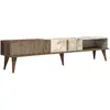 Image de Meuble TV en bois - 180 x 35 x 40 cm - NoyerBlanc