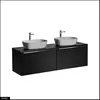 Image de Otitec Ensemble meuble double vasque - Noir mat