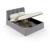Image de Lit coffre style nuage LED 140x190cm velours gris BALTIMORE
