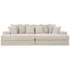 Image de Canapé 4 places assise profonde en velours côtelé beige CARDIFF