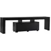 Image de Meuble TV avec placards bois noir 180cm BASI