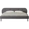 Image de Lit capitonné 140x190cm gris avec tête de lit et sommier TULSA