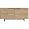 Image de Buffet 4 portes finition bois et métal noir 160x75cm ABEY
