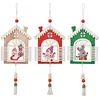 Image de Pendentif de Noël bois - Rouge ivoire