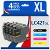 Image de 123consommables Cartouches d'encre compatibles Brother LC421XL - Cyan magenta jaune noir