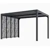 Image de HABRITA Pergola bioclimatique Aluminium avec 4 panneaux moucharabieh coloris gris pour côté 3 m