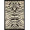 Image de tapis salon 133x200 tissé noir rectangle motif animaux LYN1 ZEBRO