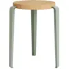 Image de Tabouret en chêne et acier gris eucalyptus Lou - TIPTOE