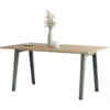 Image de Table à manger en chêne éco-certifié 160 x 95 cm piètements gris eucalyptus New Modern - Tiptoe