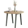 Image de Table ronde en chêne éco-certifié D110 x 75 cm piètements gris eucalyptus New Modern - Tiptoe