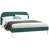 Image de Lit 160 x 200 cm en velours et laiton vert PHOENIX