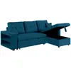 Image de Canapé d'angle convertible bleu 4 places GLASGOW