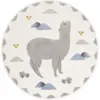 Image de Tapis rond pour enfant motif lama bleu 135 cm Andino by Mon Petit Art - Nattiot