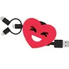 Image de YELLO KOKO Câble 3 en 1 Suzy USB A/micro USB & USB C & Lightning 1m Coeur Rouge
