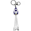 Image de YELLO KOKO Câble 3 en 1 Design Fusée 3A Blanc / Bleu
