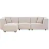 Image de Canapé 3 places + 1 pouf modulable velours côtelé beige MONROE