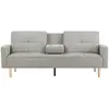 Image de Canapé convertible 3 places en tissu gris OSLO