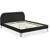 Image de Lit 160 x 200 cm en velours noir et pieds noirs PHOENIX