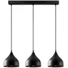 Image de Suspension en métal noir 3 ampoules LOUISE
