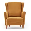 Image de Fauteuil à oreilles en velours moutarde WILLIAMS