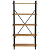 Image de Bibliothèque design en métal - 5 étagères - bois et noir FANI