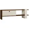 Image de Meuble TV bois et blanc avec rangement 120 cm LOOM