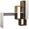 Image de Bureau fonctionnel 6 rangements - bois et blanc TURKU