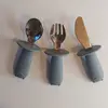 Image de Set de 3 couverts en inox enfant avec colerette de protection