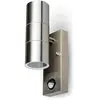 Image de Applique ext. V-TAC GU10 PIR haut/bas acier brossé IP44
